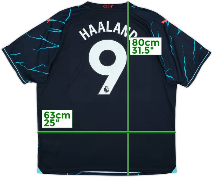 2023-24 Manchester City Third Shirt Haaland #9 - 5/10 - (XXL)