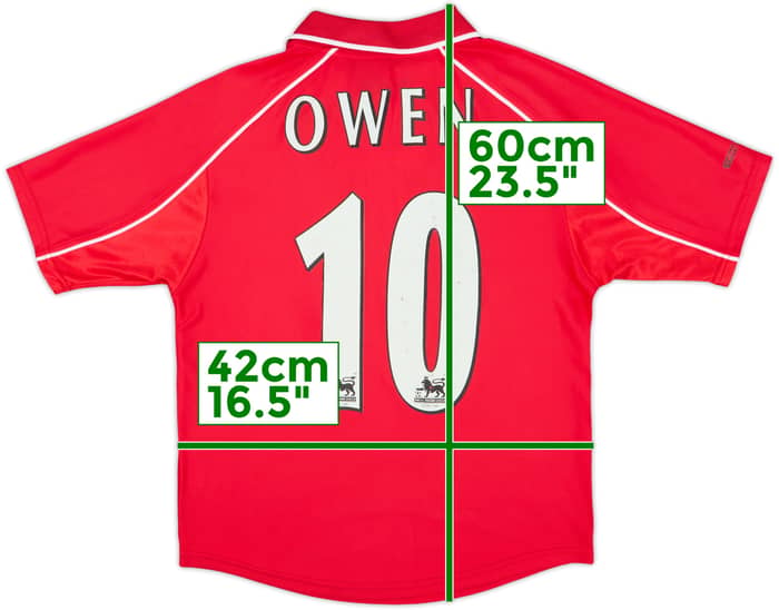 2000-02 Liverpool Home Shirt Owen #10 - 6/10 - (L.Boys)