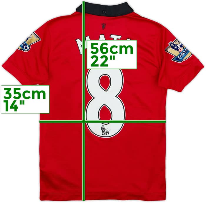 2013-14 Manchester United Home Shirt Mata #8 - 6/10 - (S.Boys)