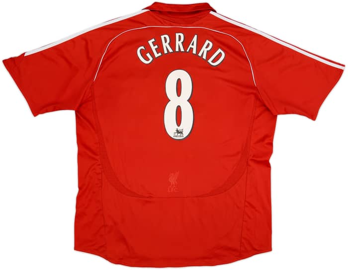 2006-08 Liverpool Home Shirt Gerrard #8 - 6/10 - (XL)