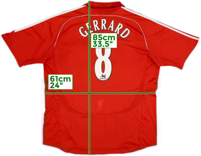 2006-08 Liverpool Home Shirt Gerrard #8 - 6/10 - (XL)