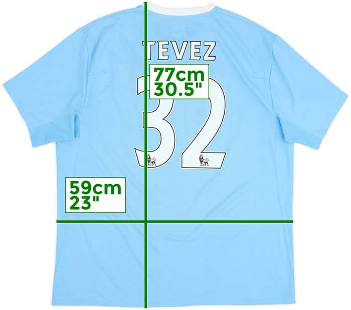 2009-10 Manchester City Home Shirt Tevez #32 - 8/10 - (XL)