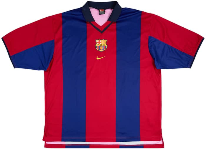 Camiseta básica de local del Barcelona 2000-01 Rivaldo #10 - 6/10 - (XXL)