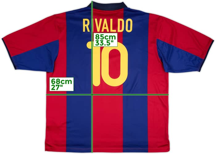 Camiseta básica de local del Barcelona 2000-01 Rivaldo #10 - 6/10 - (XXL)