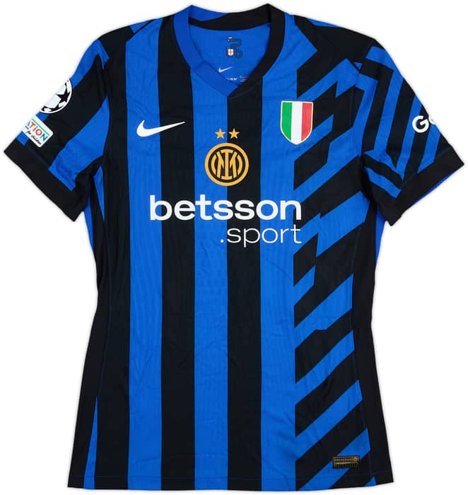2024-25 Inter Milan Match Issue Champions League Home Shirt Barella #23