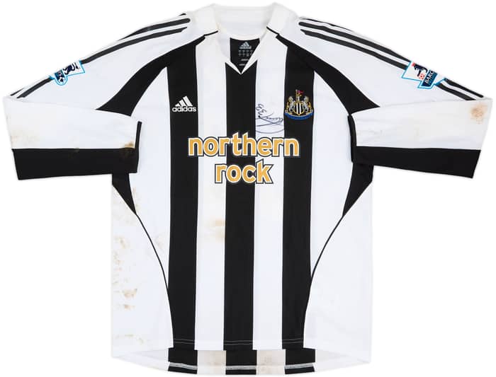 2005-06 Newcastle Match Worn Signed Home L/S Shirt Babayrao #33