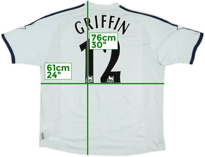 2002-03 Newcastle Match Worn Away Shirt Griffin #12