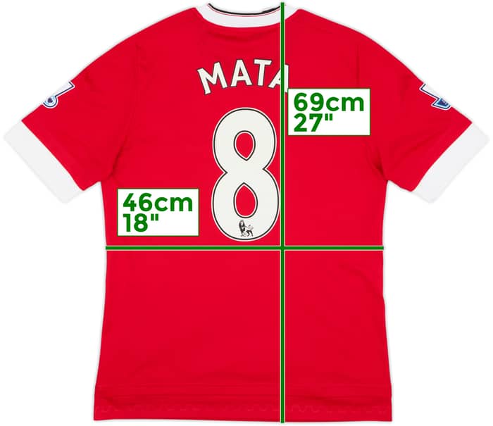 2015-16 Manchester United Home Shirt Mata #8 - 8/10 - (XL.Boys)