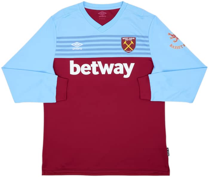 2019-20 West Ham Home L/S Shirt Noble #16 - 8/10 - (XL)