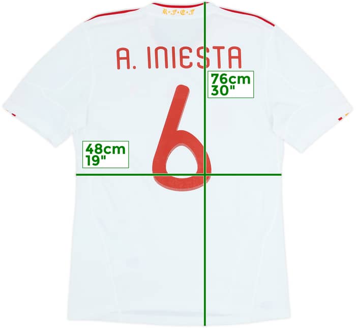 2011 Spain Away Shirt Iniesta #6 - 8/10 - (M)