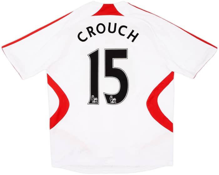 Camiseta de visitante del Liverpool 2007-08 Crouch #15 - 8/10 - (XL)