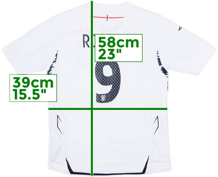 2007-09 England Home Shirt Rooney #9 - 10/10 - (S.Boys)