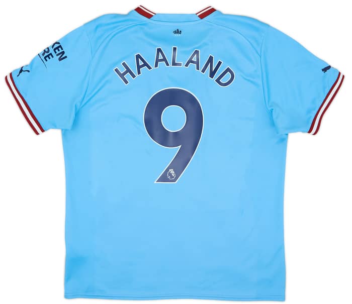 2022-23 Manchester City Home Shirt Haaland #9 - 8/10 - (L)