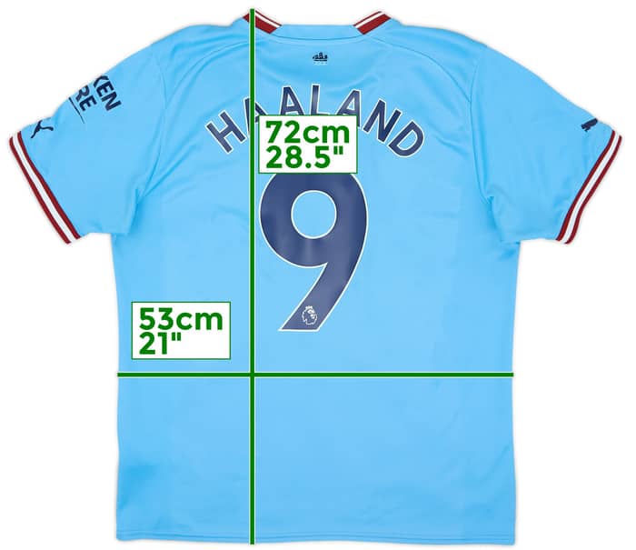 2022-23 Manchester City Home Shirt Haaland #9 - 8/10 - (L)