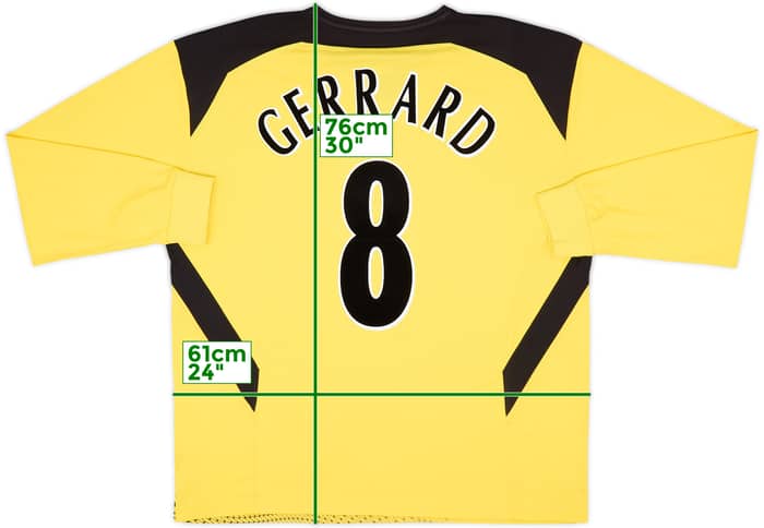 2004-06 Liverpool Away L/S Shirt Gerrard #8 - 7/10 - (XL)