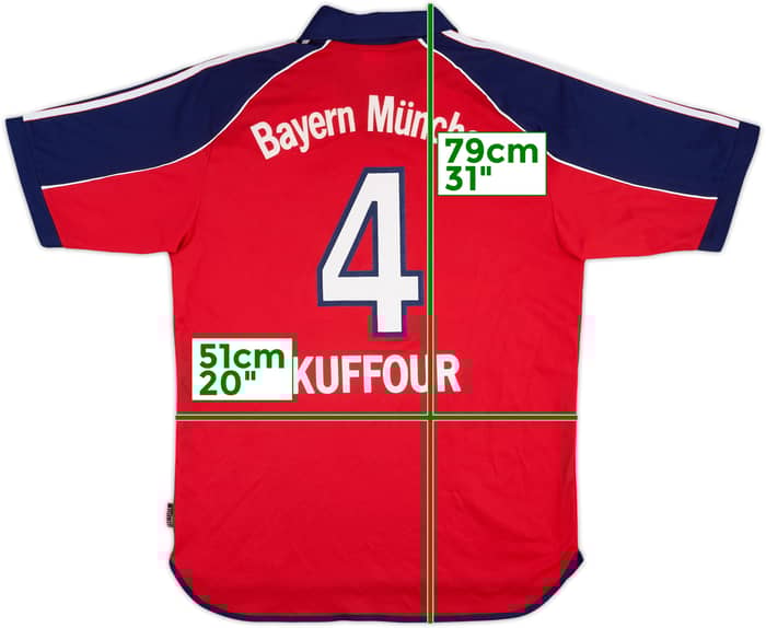 1999-01 Bayern Munich Home Shirt Kuffour #4 - 5/10 - (M)