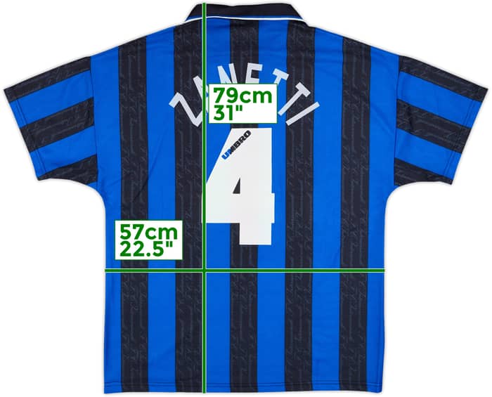 1996-97 Inter Milan Home Shirt Zanetti #4 - 8/10 - (L)