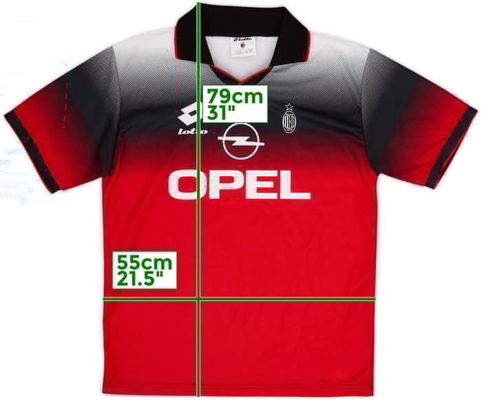 1995-96 AC Milan Lotto Training Shirt - 8/10 - (L)