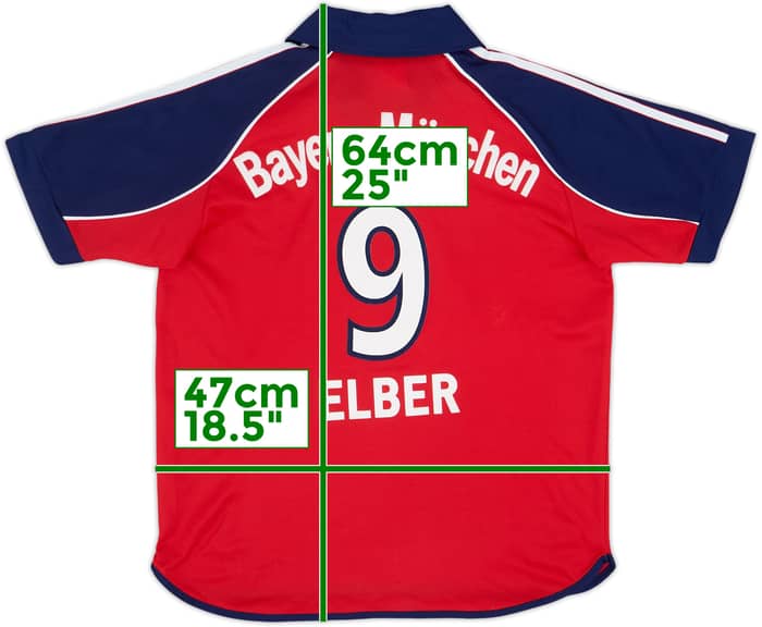 1999-01 Bayern Munich Home Shirt Elber #9 - 6/10 - (Y)