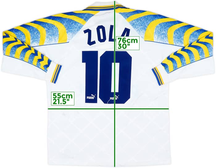 1995-97 Parma Home Shirt Zola #10 - 8/10 - (L)