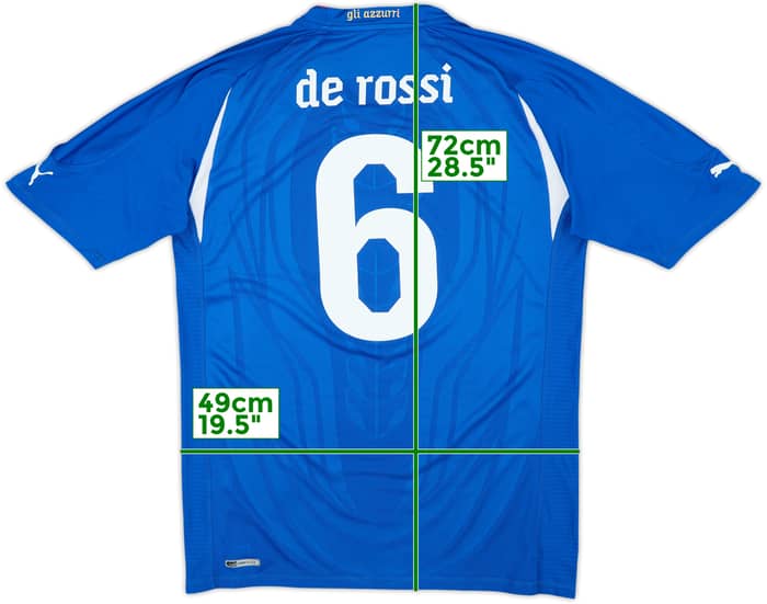 2010-12 Italy Home Shirt De Rossi #6 - 10/10 - (XL)