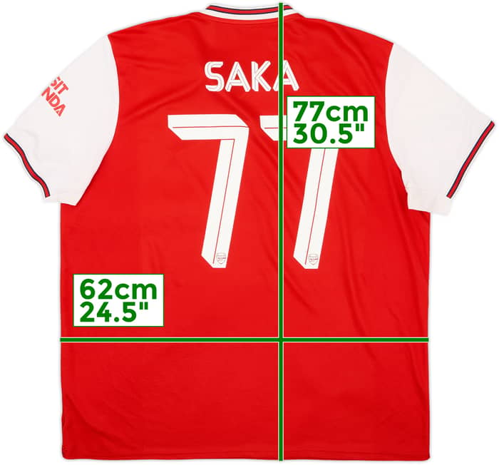 2019-20 Arsenal Home Shirt Saka #77 - 8/10 - (XXL)