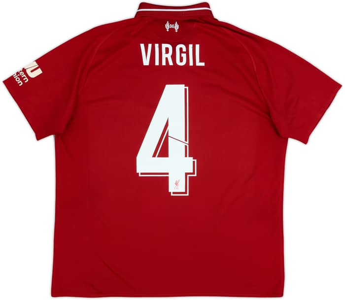 2018-19 Liverpool Home Shirt Virgil #4 - 5/10 - (L)