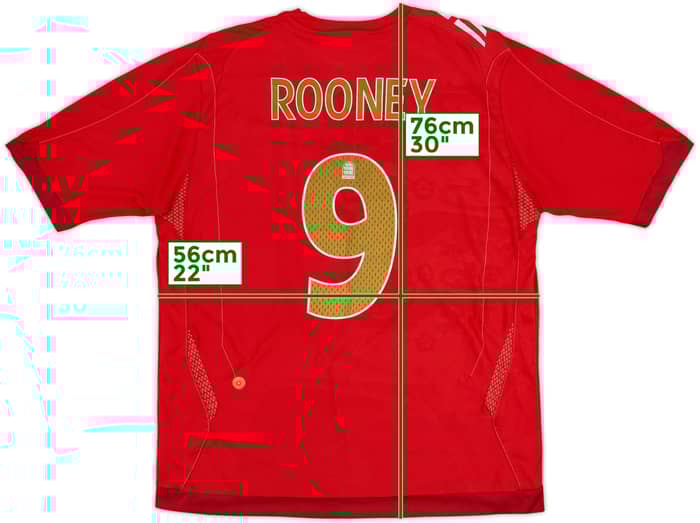 2006-08 England Away Shirt Rooney #9 - 5/10 - (XL)