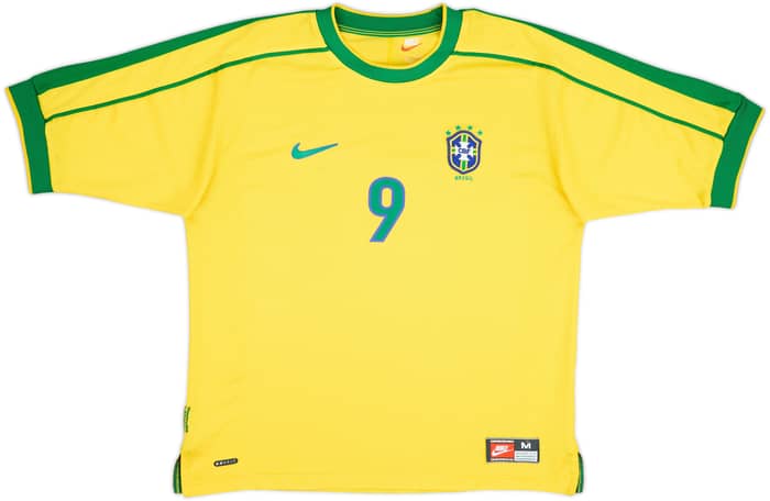 1998-00 Brazil Home Shirt Ronaldo #9 - 6/10 - (M)