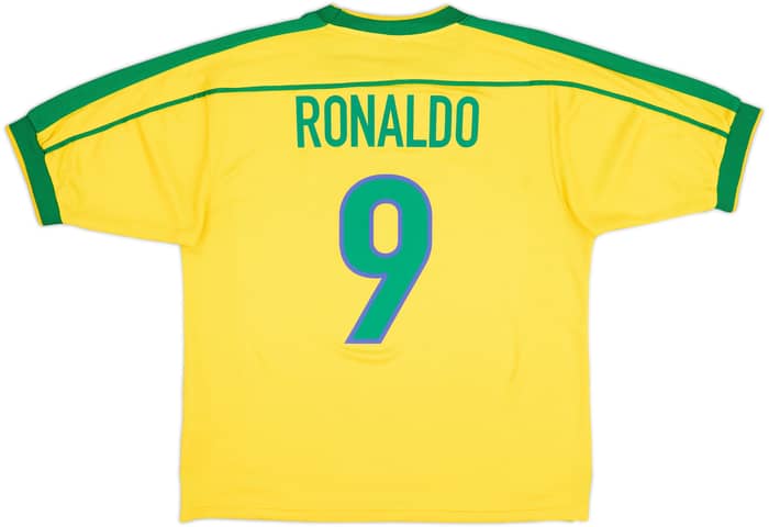 1998-00 Brazil Home Shirt Ronaldo #9 - 8/10 - (M)