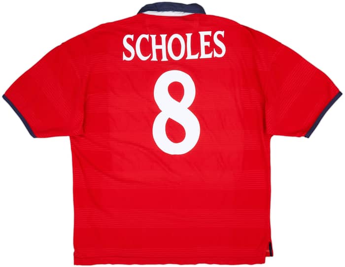 1999-01 England Away Shirt Scholes #8 - 7/10 - (XL)