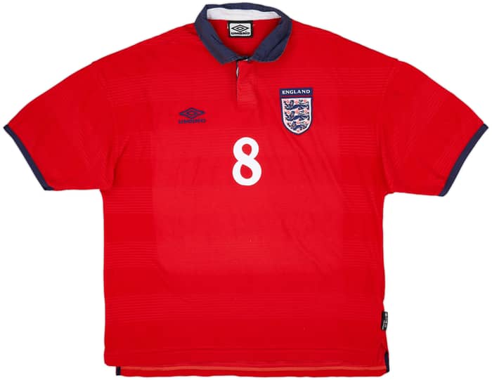 1999-01 England Away Shirt Scholes #8 - 7/10 - (XL)