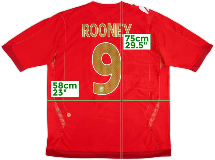2006-08 England Away Shirt Rooney #9 - 4/10 - (XL)