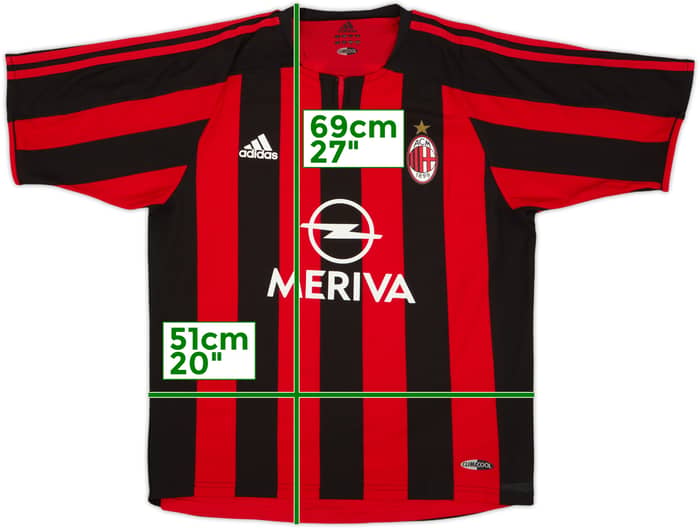 Camiseta de local versión jugador del AC Milan 2003-04 #6 - 8/10 - (M)