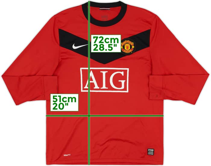 2009-10 Manchester United Home L/S Shirt Rooney #10 - 6/10 - (M)