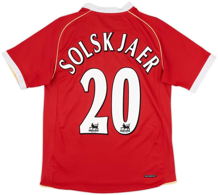 2006-07 Manchester United Home Shirt Solskjaer #20 - 6/10 - (S)