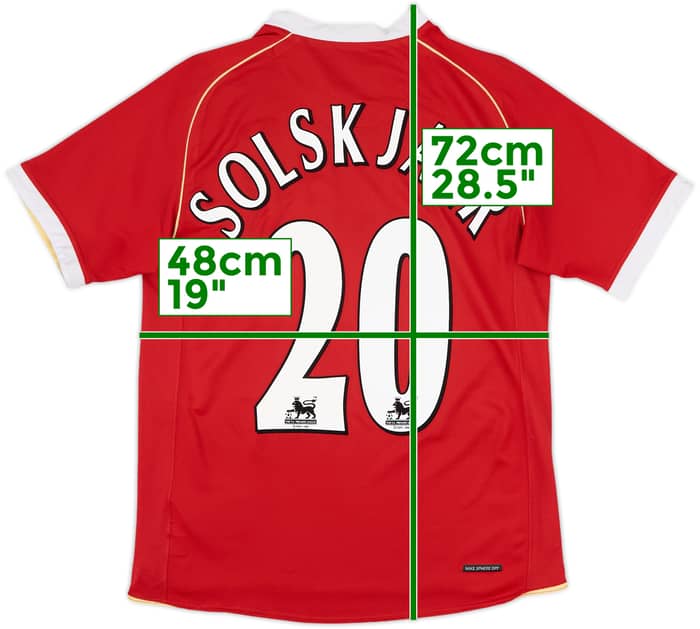 2006-07 Manchester United Home Shirt Solskjaer #20 - 6/10 - (S)