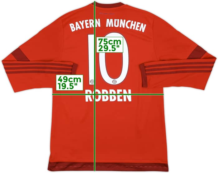 2015-16 Bayern Munich Home L/S Shirt Robben #10 - 7/10 - (M)