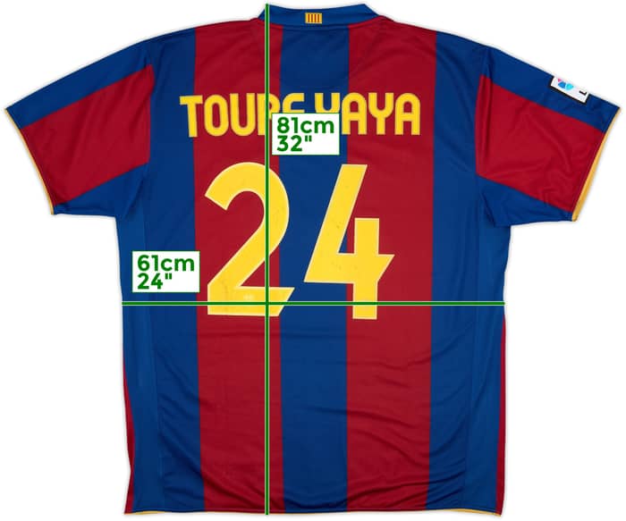 2008-09 Barcelona Home Shirt Toure Yaya #24 - 7/10 - (XXL)