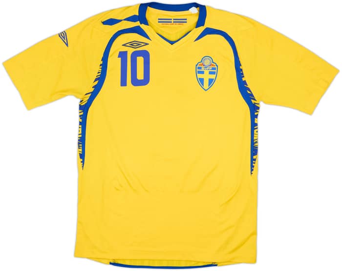 2007-09 Sweden Home Shirt Ibrahimovic #10 - 9/10 - (M)