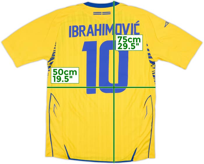 2007-09 Sweden Home Shirt Ibrahimovic #10 - 9/10 - (M)