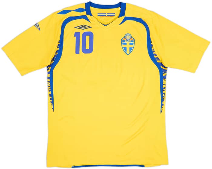 2007-09 Sweden Home Shirt Ibrahimovic #10 - 7/10 - (L)