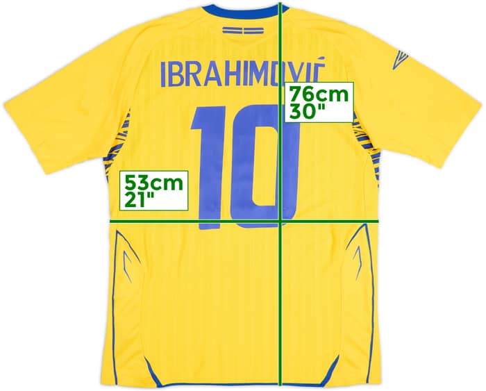 2007-09 Sweden Home Shirt Ibrahimovic #10 - 7/10 - (L)