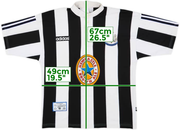 1995-97 Newcastle Home Shirt Ginola #14 - 8/10 - (S)