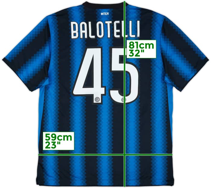 2010-11 Inter Milan Home Shirt Balotelli #45 - 5/10 - (XL)