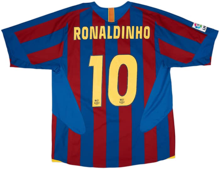2005-06 Barcelona Home Shirt Ronaldinho #10 - 7/10 - (XL)