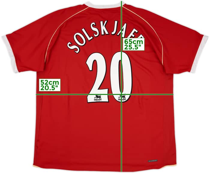 2006-07 Manchester United Home Shirt Solskjaer #20 - 9/10 - (3XL)