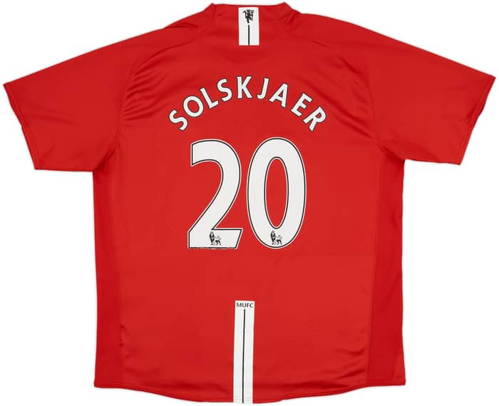 2007-09 Manchester United Home Shirt Solskjaer #20 - 8/10 - (XXL)