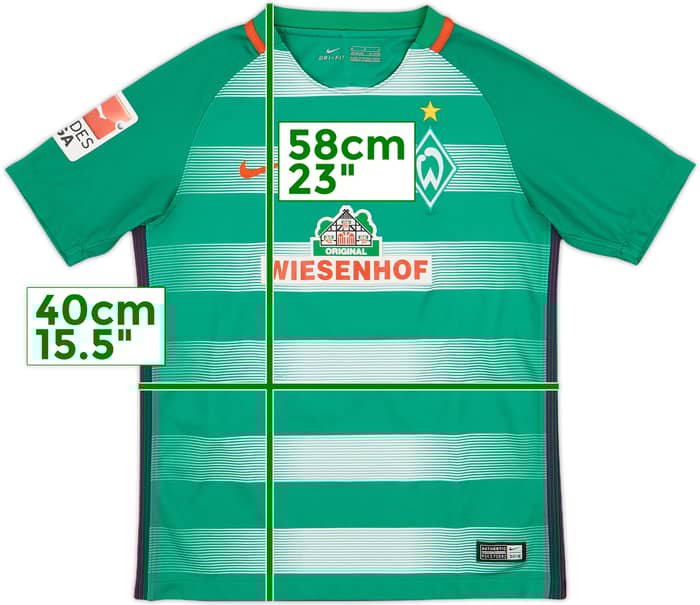 2016-17 Werder Bremen Home Shirt Junuzovic #16 - 9/10 - (M.Boys)