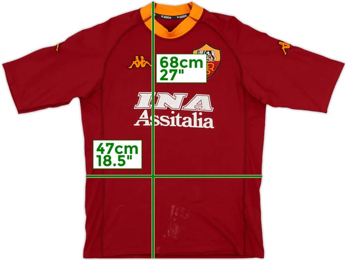 2000-01 Roma Home Shirt Totti #10 - 5/10 - (L)